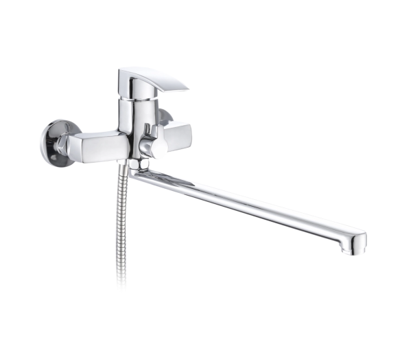 Змішувач для ванни довгий Qtap Swan Eco Chrome