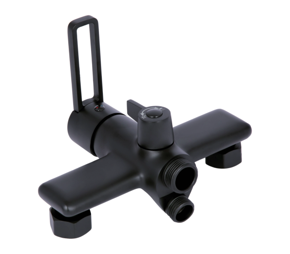 Смеситель для ванны длинный Qtap Taurus Black Matt