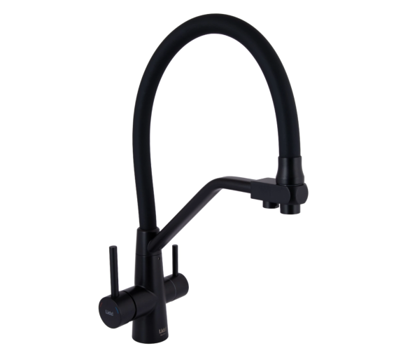Змішувач для кухні гнучкий Lidz Aria 020F3 Black Matt