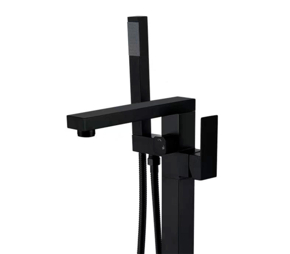Змішувач для ванни підлоговий Lidz Kubis 004 Black
