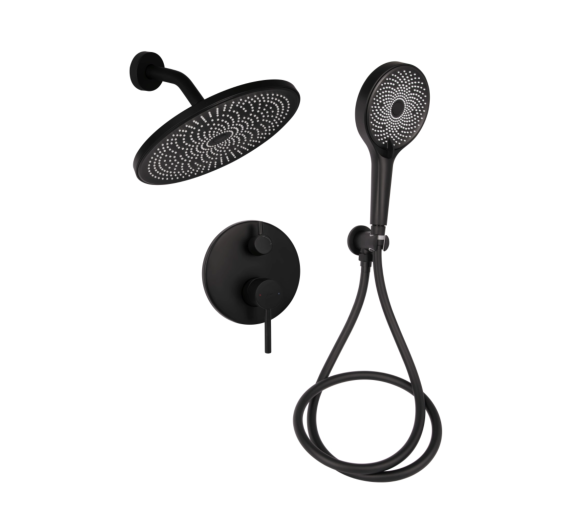 Душевая система скрытая 2 потр. Qtap Scorpio Black Matt