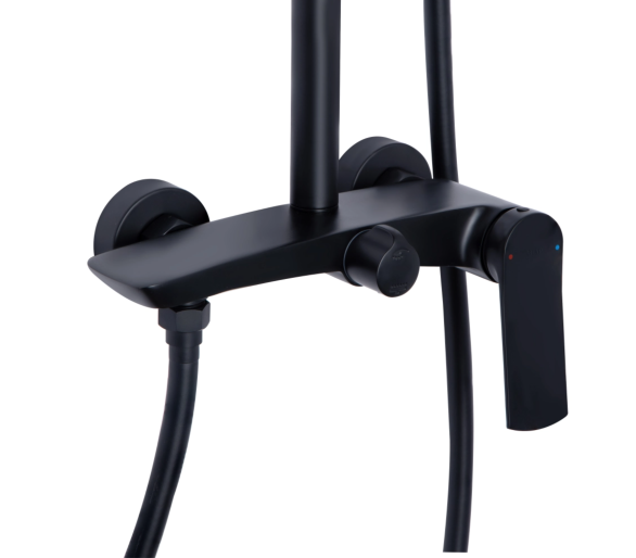 Душевая система 2 потр. Slavonice Qtap Black Matt