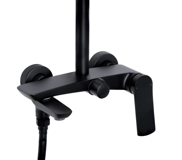 Душевая система 3 потр. Slavonice Qtap Black Matt