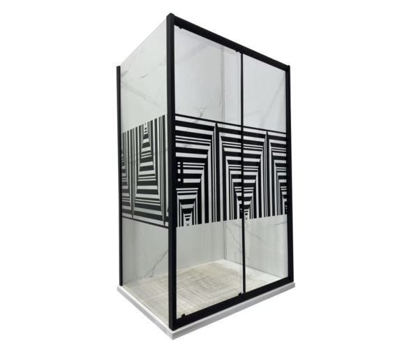 Душова кабіна ARTEX STT-100 BLACK PRINT 100х80х185 без піддону