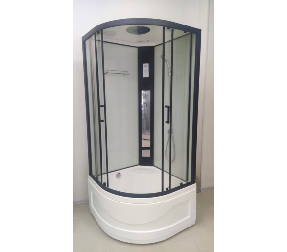 Душовий бокс Veronis BV-4-100 white black 100x100 глибокий піддон