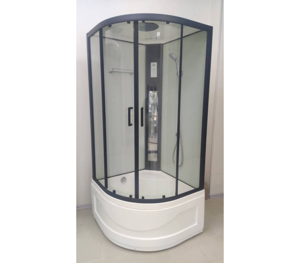 Душовий бокс Veronis BV-4-100 white black 100x100 глибокий піддон