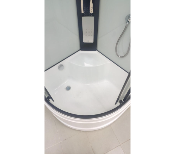Душовий бокс Veronis BV-4-100 white black 100x100 глибокий піддон