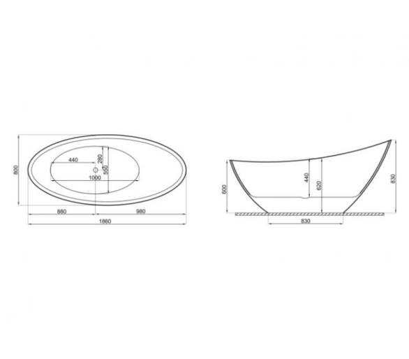 Акрилова ванна Polimat Zoe 180x80 окремостояча