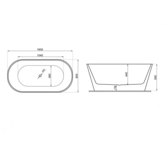 Акрилова ванна Polimat Uzo 160x80 окремостояча