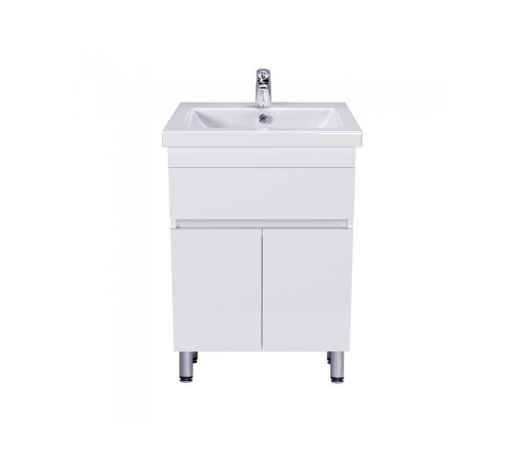 Тумба в ванную подвесная MDD City White 60 с умывальником Como 60