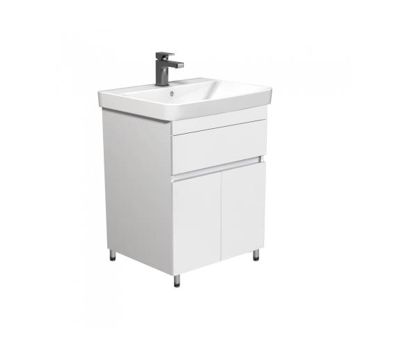 Тумба у ванну підлогова MDD City White 70 з умивальником Vivace 70