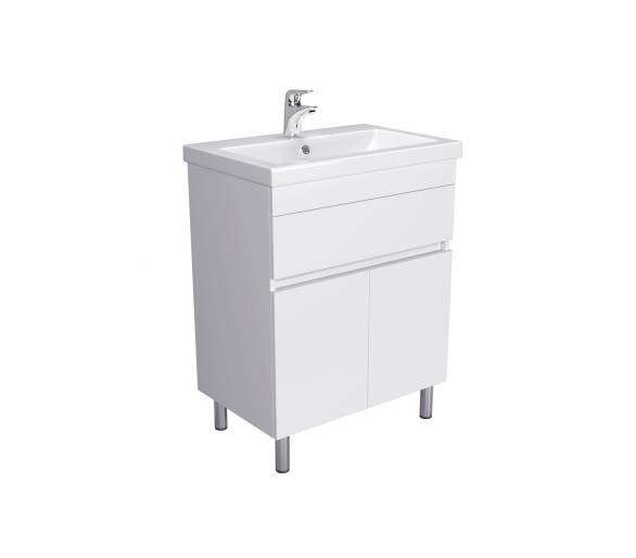 Тумба у ванну підлогова MDD City White 70 з умивальником Cosmo 70