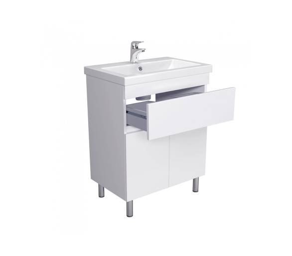 Тумба в ванную напольная MDD City White 70 с умывальником Cosmo 70