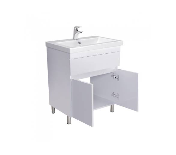 Тумба в ванную напольная MDD City White 70 с умывальником Cosmo 70
