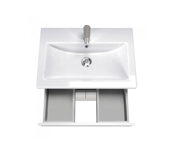 Тумба у ванну підлогова MDD City White 70 з умивальником Cosmo 70