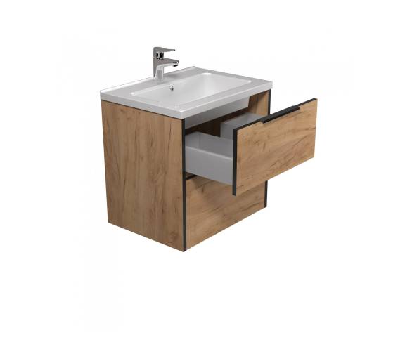Тумба в ванную подвесная MDD Line Craft 60 с умывальником Rodeo 60