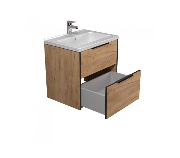Тумба в ванную подвесная MDD Line Craft 60 с умывальником Rodeo 60