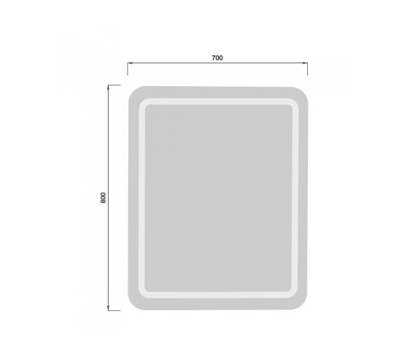 Дзеркало MDD Палермо 70х80 з LED-підсвіткою