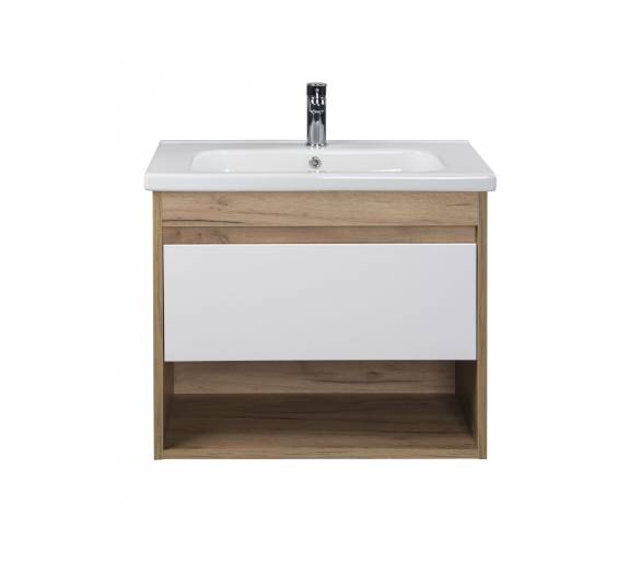 Тумба у ванну підвісна MDD Oslo Wood 70 з умивальником Creavit ID-70