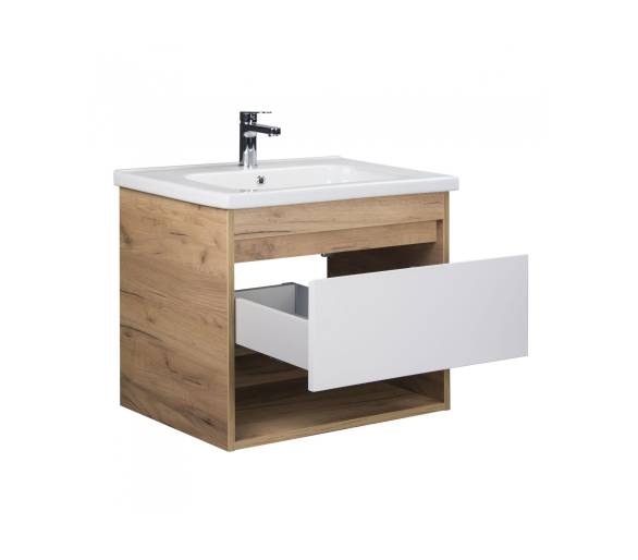 Тумба у ванну підвісна MDD Oslo Wood 70 з умивальником Creavit ID-70