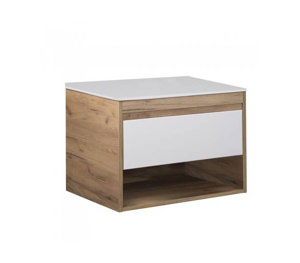 Тумба в ванную подвесная MDD Oslo Wood 80 со столешницей