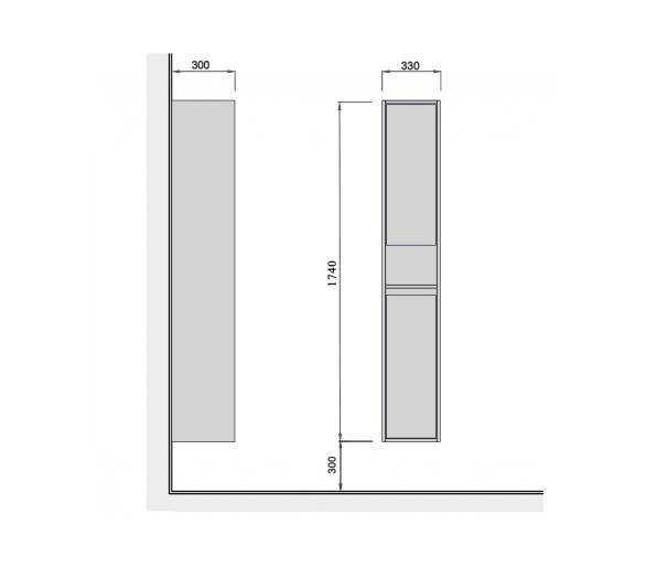 Пенал підвісний MDD Oslo Loft П-33-А