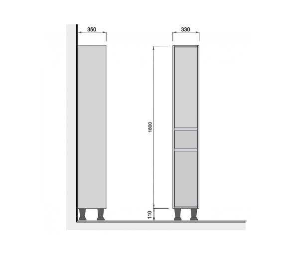 Пенал напольный MDD Prime П-33К-U