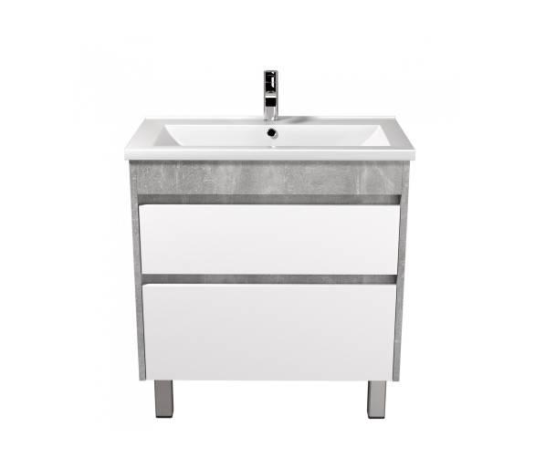 Тумба в ванную универсальная MDD Polo Loft 80-U с умывальником Cosmo 80