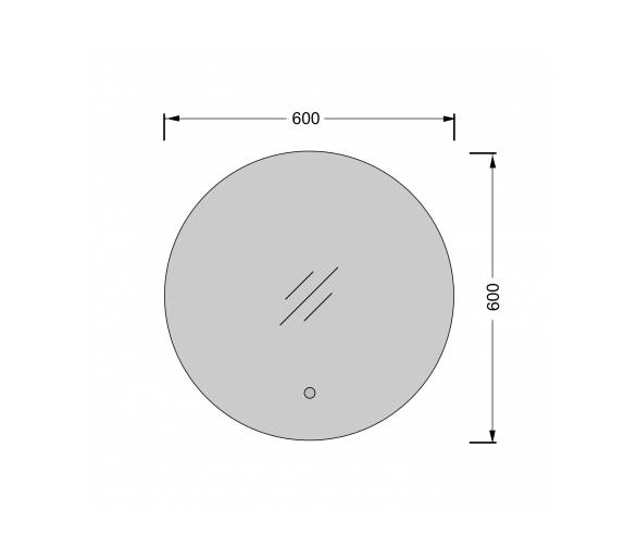 Дзеркало MDD Eclipse 60x60 S з LED-підсвіткою та сенсором