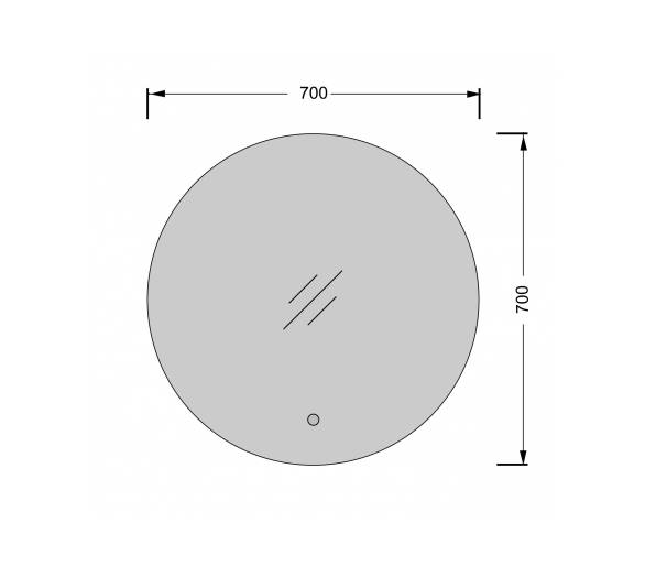 Дзеркало MDD Eclipse 70x70 S з LED-підсвіткою та сенсором