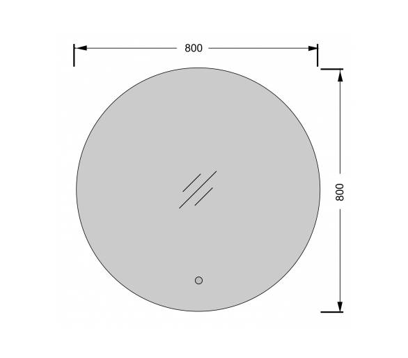 Дзеркало MDD Eclipse 80x80 S з LED-підсвіткою та сенсором