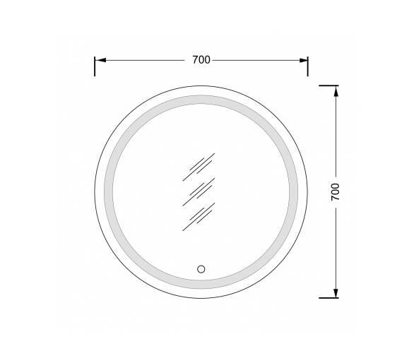 Зеркало MDD Sunny 70x70 с LED-подсветкой и сенсором