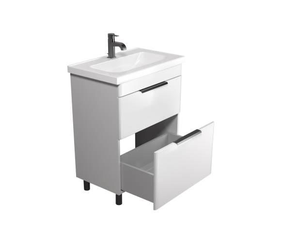 Тумба в ванную напольная MDD Iris 65 с умывальником Fenova 65