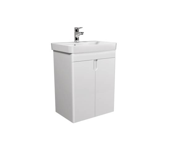 Тумба в ванную универсальная MDD Simple White 55-U с умывальником River 55