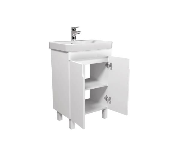 Тумба в ванную универсальная MDD Simple White 55-U с умывальником River 55