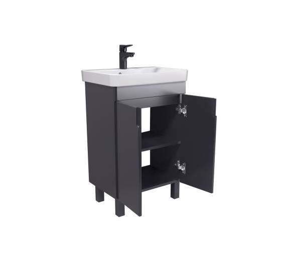 Тумба у ванну універсальна MDD Simple Graphite 55-U з умивальником River 55