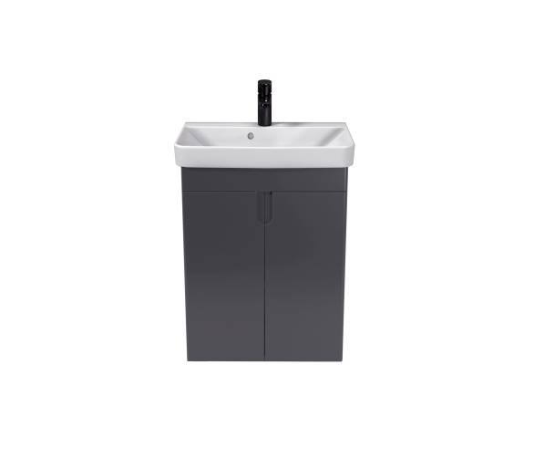 Тумба у ванну універсальна MDD Simple Graphite 55-U з умивальником River 55