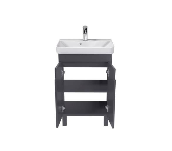 Тумба в ванную универсальная MDD Simple Graphite 55-U с умывальником River 55