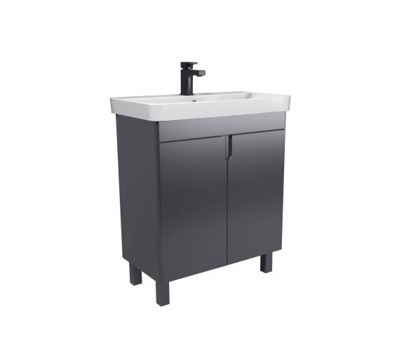 Тумба у ванну універсальна MDD Simple Graphite 70-U з умивальником River 70