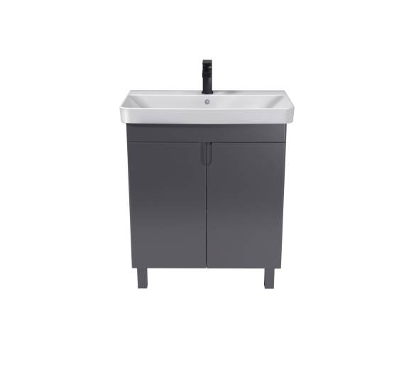 Тумба в ванную универсальная MDD Simple Graphite 70-U с умывальником River 70