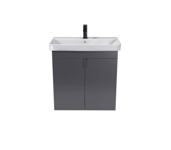 Тумба в ванную универсальная MDD Simple Graphite 70-U с умывальником River 70