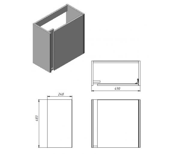Тумба в ванную подвесная Juventa Susie-50 дуб вотан