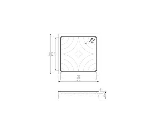 Піддон Koller Pool Grace 90x90 квадратний