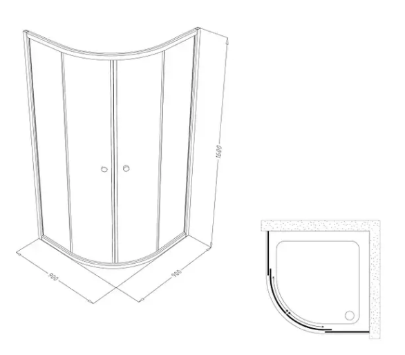 Душевая кабина Shower SHOWART TITAN 90x90 без поддона