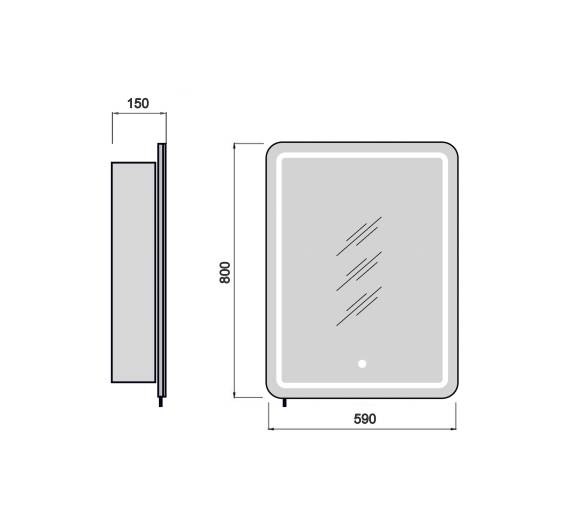 Зеркальный шкаф MDD Oregon MCL-60 с LED-подсветкой