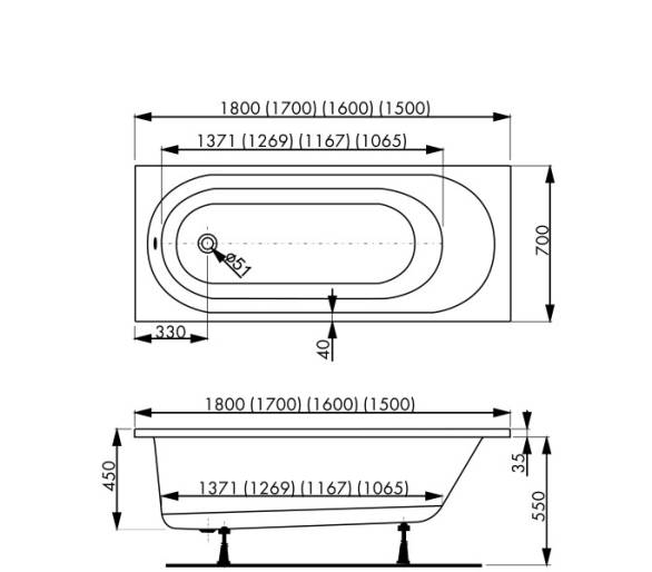 Ванна акрилова VagnerPlast Kasandra 175x70