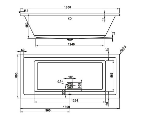 Ванна акрилова VagnerPlast Cavallo 180x80