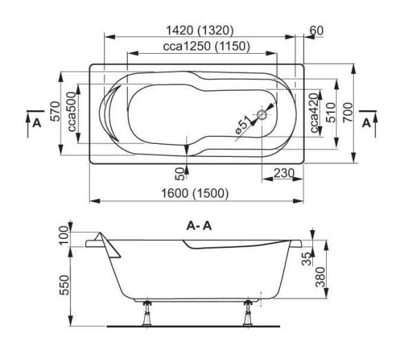 Ванна акрилова VagnerPlast Nymfa 160x70