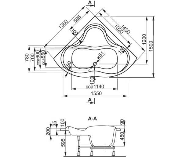 Ванна акрилова VagnerPlast Iris 143x143