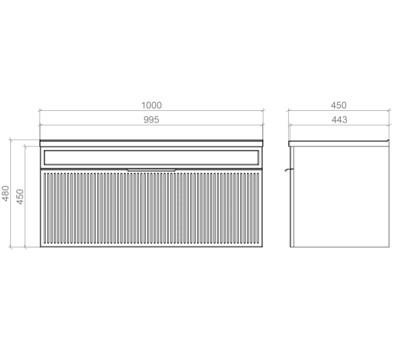 Тумба в ванную подвесная Mirater Adele 100 Черная